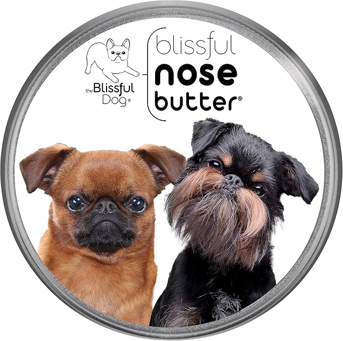 The Blissful Dog Brussels Griffon Nose Butter for Dry, Cracked Skin, Lick-Safe Dog Nose Balm with Moisturizing Shea Butter, Almond, Olive, and Essential Oils, Pet Supplies, Uncented, 4 oz.