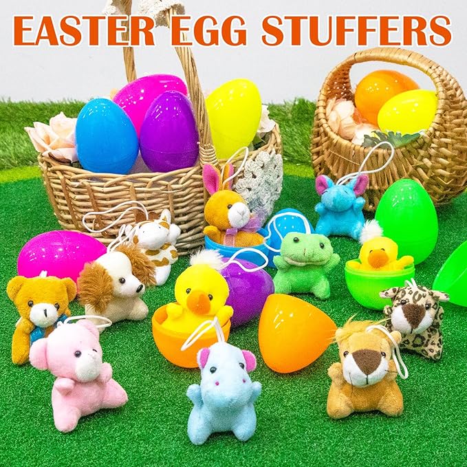 24 Pack Mini Stuffed Animals Bulk Party Favors For Kids Treasure Box Toys Classroom Plush Toys Claw Machine Key Chains Carnival Prizes Small Valentine Halloween Christmas Gifts Stocking Stuffers