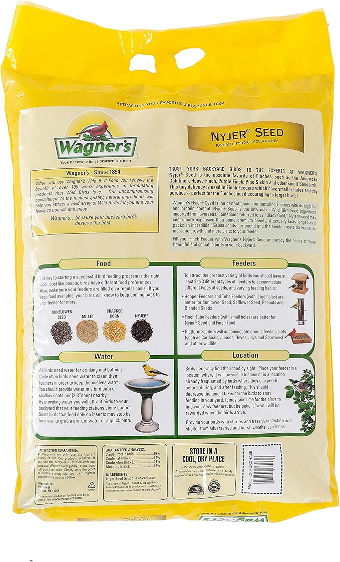 Wagner's 62053 Nyjer Seed Wild Bird Food, 20-Pound Bag