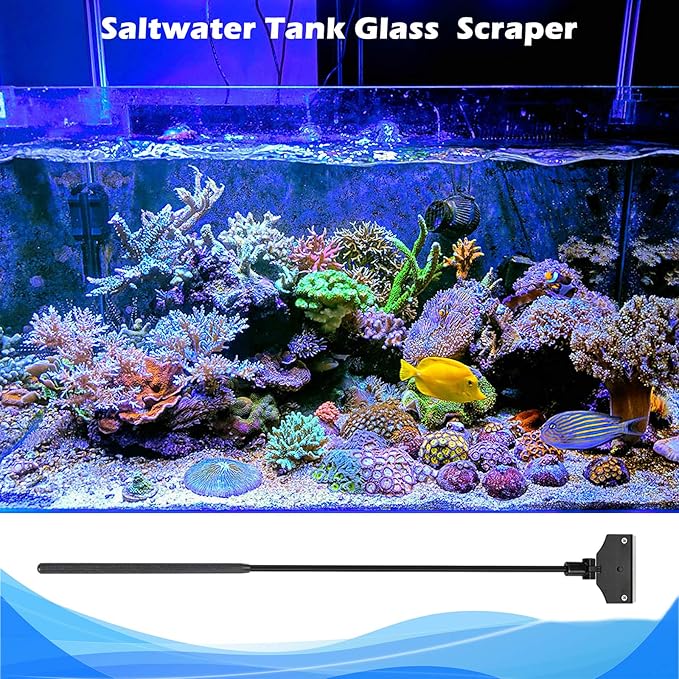 Aquarium Algae Scraper,Aquarium Glass Cleaner,Fish Tank Cleaner, Aquarium Scraper with 10 Blades.