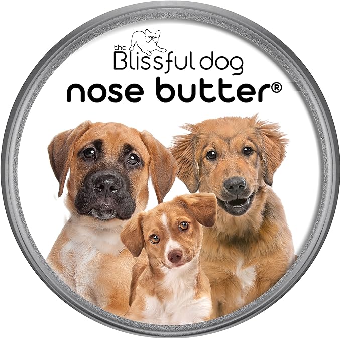 The Blissful Dog Mixed Breed Nose Butter, Versatile Dog Nose Balm for Dry Nose, Handcrafted Nose Moisturizer, Easy-to-Apply Dog Essentials, Unscented, 1 oz.