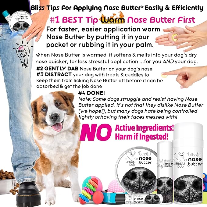 The Blissful Dog 3 Cute Puppies Nose Butter, Versatile Dog Nose Balm for Dry Nose, Handcrafted Nose Moisturizer, Easy-to-Apply Dog Essentials, Unscented, 2 oz.