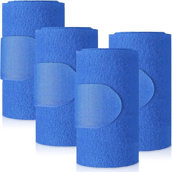 Set of 4 Horse No Bow Bandage 3D Contoured Standing Wrap Bandages Stable Nylon Horse Leg Wraps for Helping Prevent Horse from Tendon Damage and Keep Horses Clean and Safe (Dark Blue)