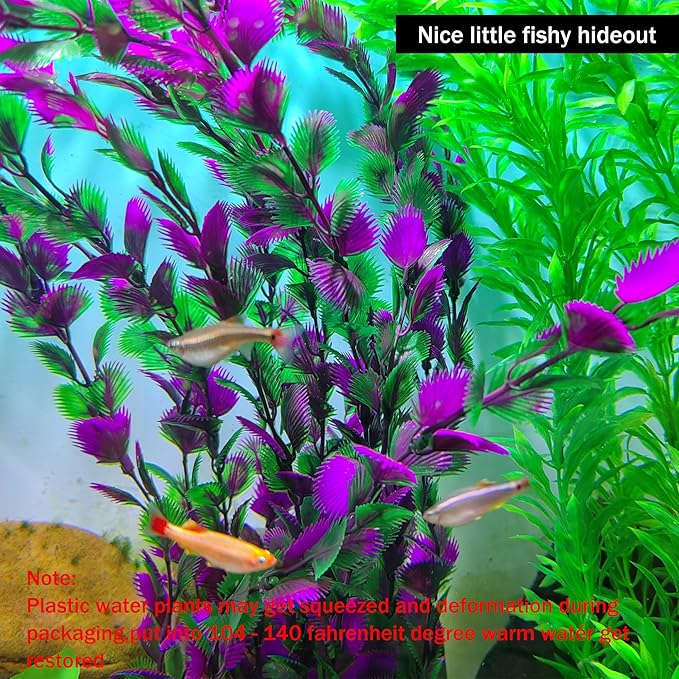 20.47 Inch Tall Aquarium Plants – Large Lifelike Artificial Fish Tank Decorations, 2 Pcs Fish Tank Plants Plastic，Durable & Safe for Freshwater/Saltwater Aquariums (Green (Style D))