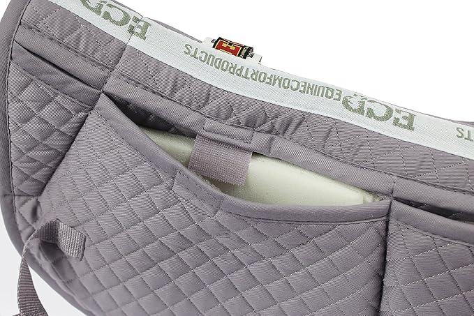 ECP Equine Comfort Products Adjustable Shock Absorbing Memory Foam Half Saddle Pad, Injury Prevention & Pressure Relief, Customizable Fit, Breathable for All Riding Styles