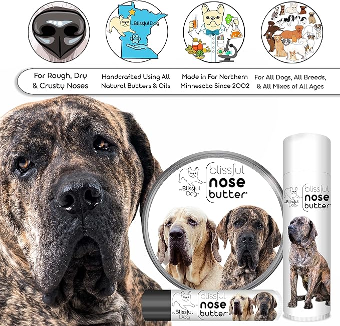 The Blissful Dog Fila Brasilerio Unscented Nose Butter - Dog Nose Butter, 8 Ounce