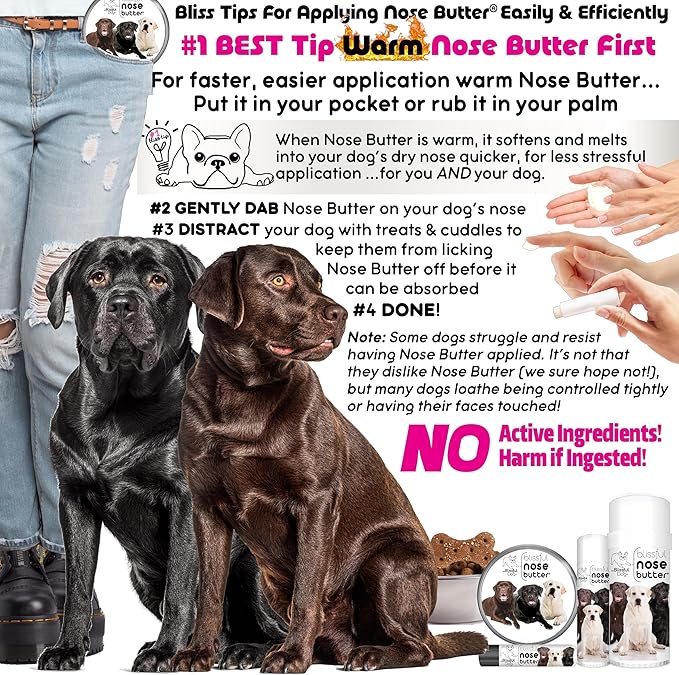 The Blissful Dog Labrador Retriever Nose Butter, Versatile Dog Nose Balm for Dry Nose, Handcrafted Nose Moisturizer, Easy-to-Apply Dog Essentials, Unscented, 8 oz.
