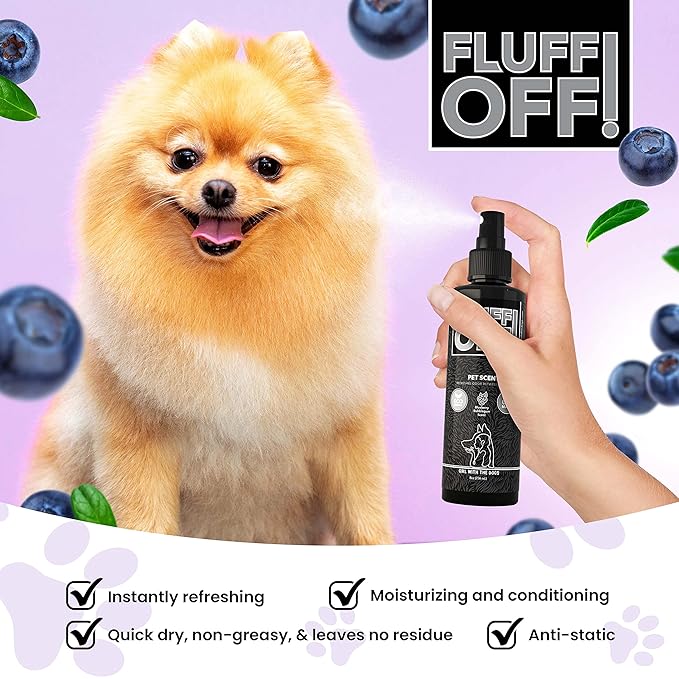 FLUFF OFF Pet Scent (Blueberry Bubblegum) 8 Oz - for Cats and Dogs - Made in USA
