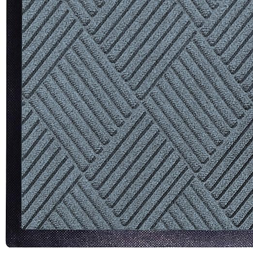 M+A Matting WaterHog Diamond | Commercial-Grade Entrance Mat with Rubber Border – Indoor/Outdoor, Quick Drying, Stain Resistant Door Mat (Bluestone, 6' x 6')
