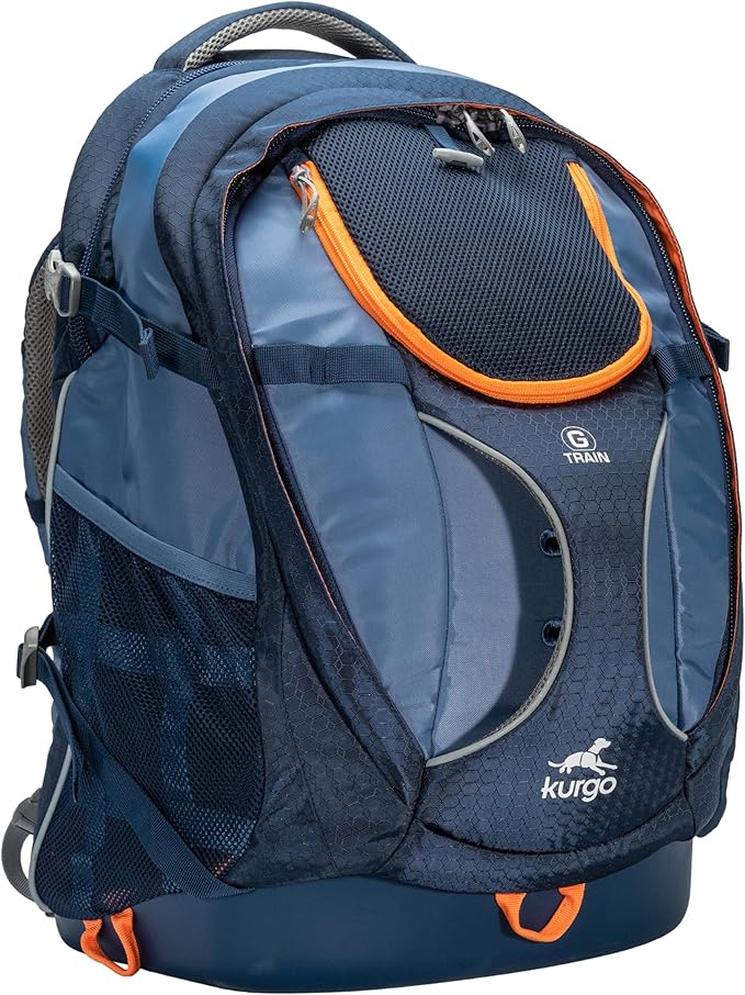 Kurgo G-Train Dog Carrier Backpack for Small Pets Up to 25 Lbs, TSA & Airline Approved, Navy Blue