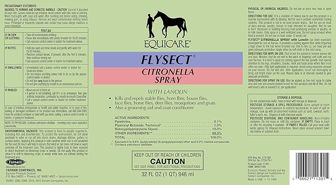 Farnam Equicare Flysect Citronella Spray, 32 fl. oz.