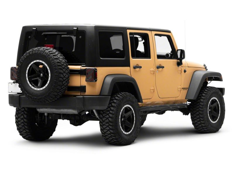 Raxiom 07-18 Jeep Wrangler JK Axial Series Trident LED Tail Lights- Black Housing (Clear Lens)