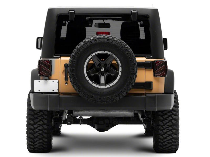 Raxiom 07-18 Jeep Wrangler JK Axial Series Trident LED Tail Lights- Black Housing (Clear Lens)