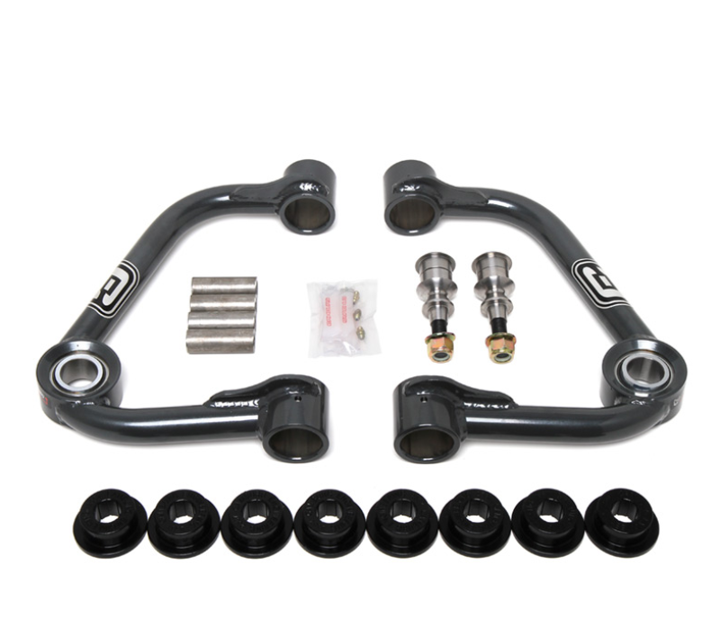 Detailed image of Camburg Performance Uniball Upper Arms components for Ford F-150, highlighting superior engineering and quality for 21-23 models.