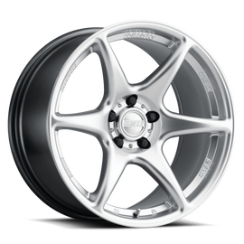 Kansei K11S Tandem 15x8in / 4x100 BP / 0mm Offset / 73.1mm Bore - Hyper Silver Wheel Machined Lip