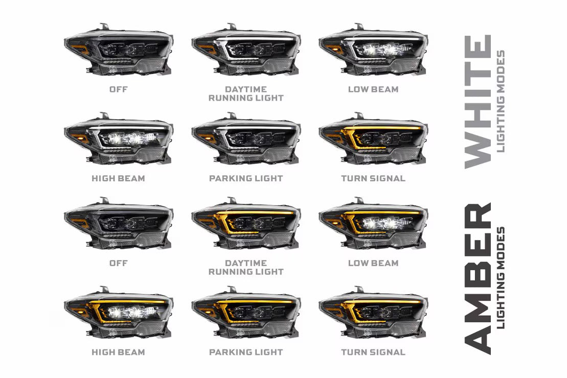 Morimoto XB Evo LED Headlights | 2016-2023 Toyota Tacoma (Amber DRL / Pair)