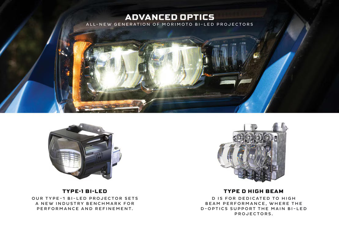 Morimoto XB Evo LED Headlights | 2016-2023 Toyota Tacoma (Amber DRL / Pair)