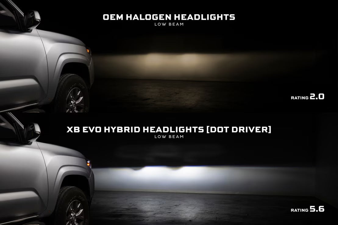Morimoto XB Evo Hybrid LED Headlights | 2016-2023 Toyota Tacoma (White DRL / Pair)