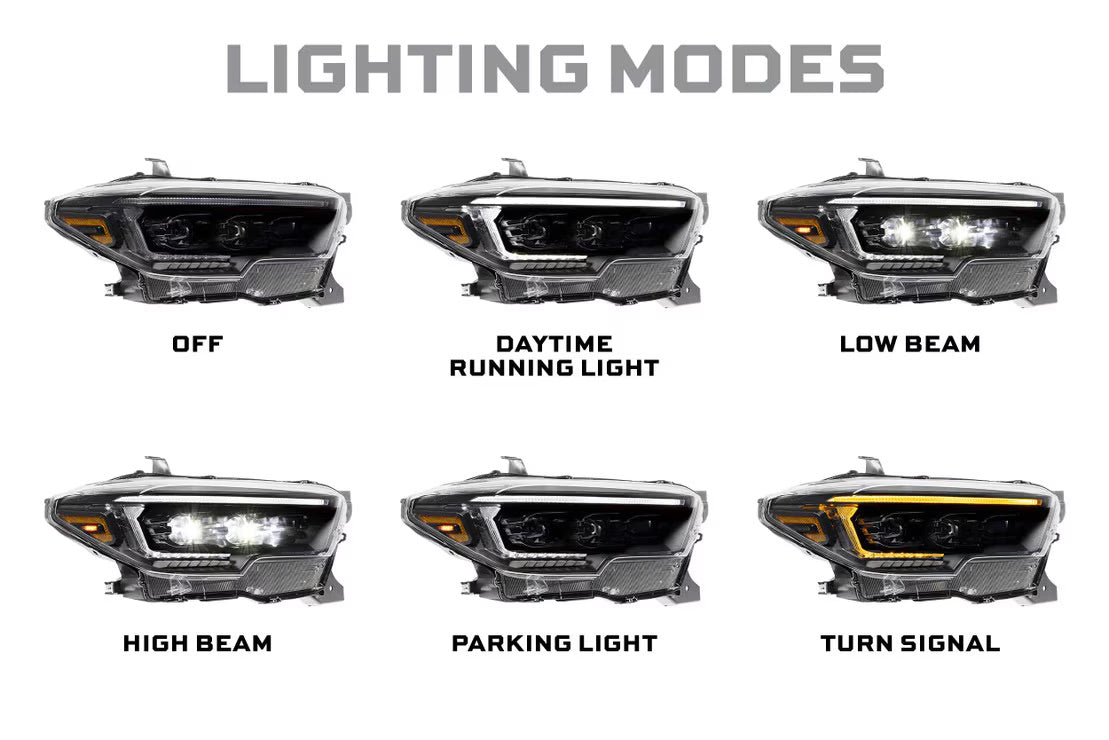 Morimoto XB Evo Hybrid LED Headlights | 2016-2023 Toyota Tacoma (White DRL / Pair)