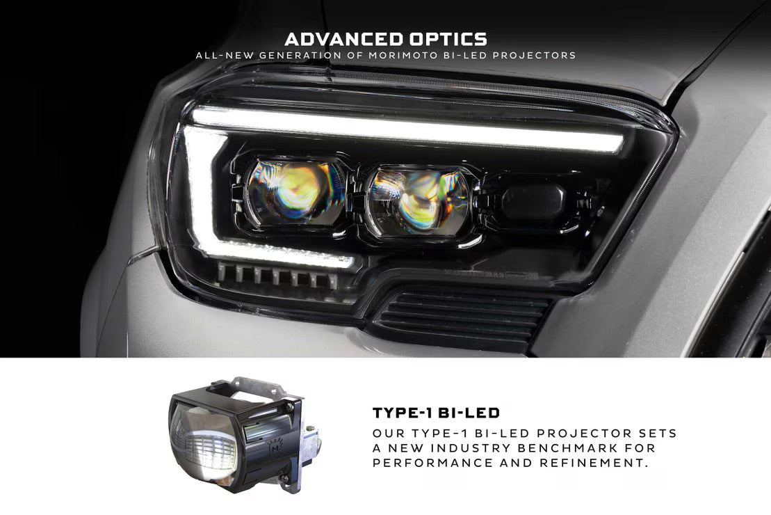 Morimoto XB Evo Hybrid LED Headlights | 2016-2023 Toyota Tacoma (White DRL / Pair)