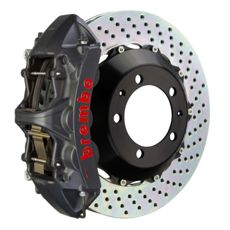 Brembo 05-08 Magnum w/V6 Engine Exc AWD Fr GTS BBK 6Pis Cast 355x32 2pc Rotor Drilled-Black HA