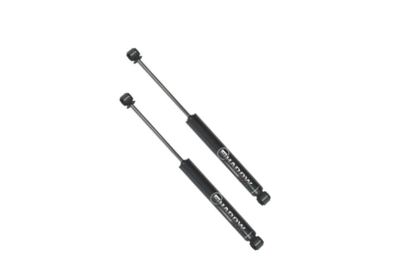 Superlift 21-23 Ford F-150 Lift Kit Rear Shock Box SL Shadow 6in. Lift, featuring two high-performance rear shocks designed for enhance off-road handling.