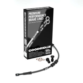 Goodridge 97-03 HD FLSTS (w/o ABS) +8in Black Brake Line Kit w/Black Fittings
