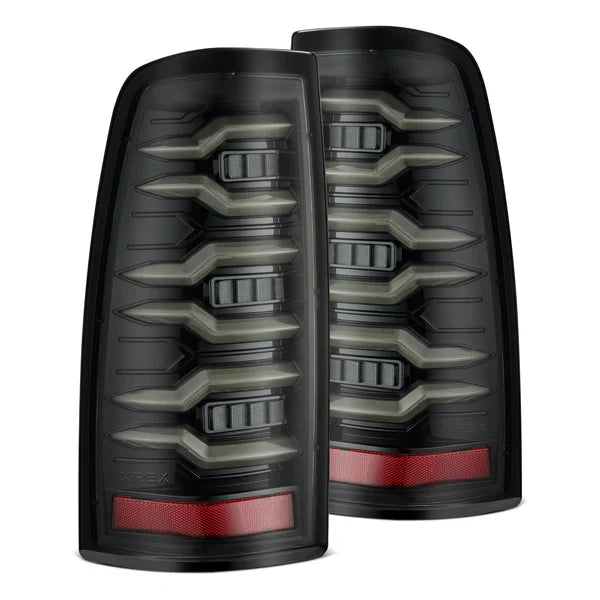 AlphaRex 99-06 Chevrolet Silverado Sierra LUXX-Series LED Tail Lights Alpha-Black