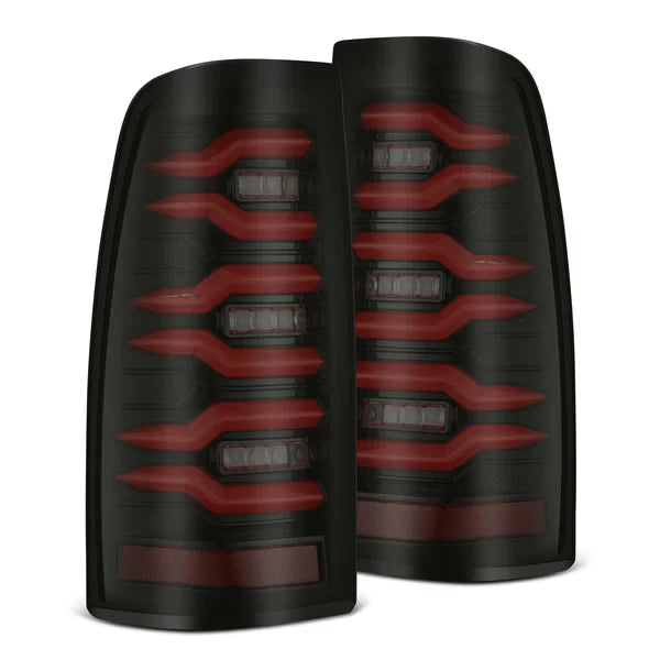 AlphaRex 99-06 Chevrolet Silverado/99-06 GMC Sierra LUXX-Series LED Tail Lights Black Red