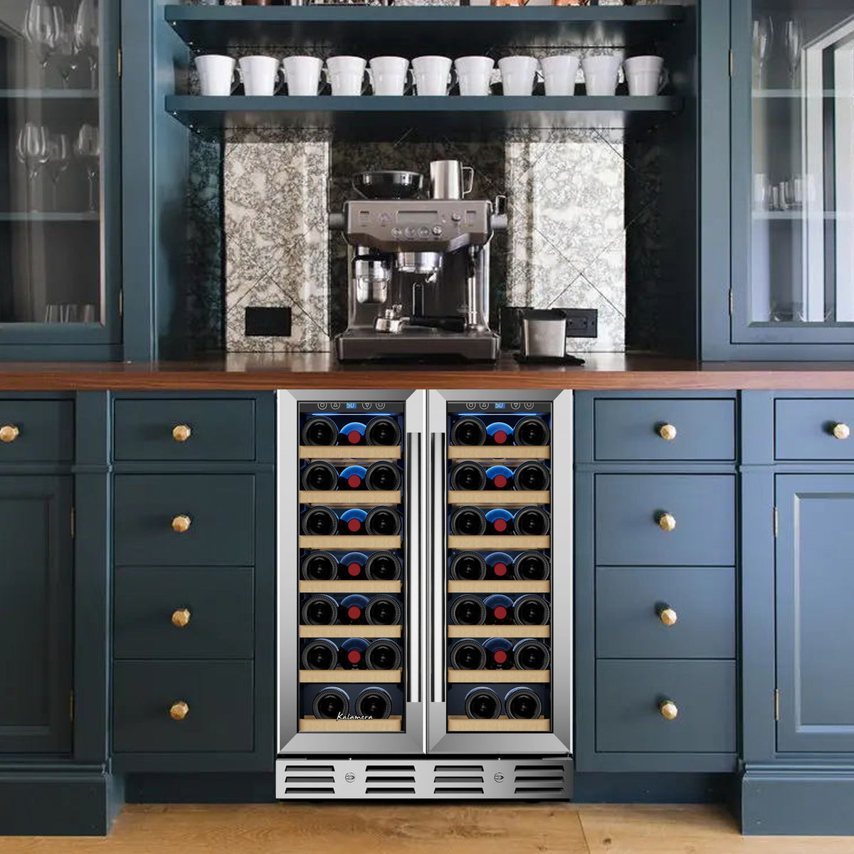Kalamera 24'' Built-in French Door Wine Cooler