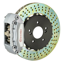 Load image into Gallery viewer, Brembo 95-98 993 C2/993 C4 Rear GT BBK 4 Piston Cast 2pc 328x28 2pc Rotor Drilled-Silver