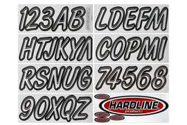 Hardline Boat Lettering Registration Kit 3 in. - 400 White/Black