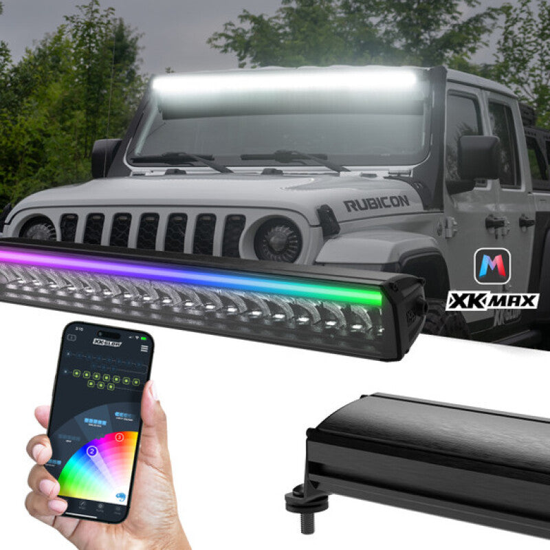 XK Glow 10in Offroad Light Bar w/ RGBW Chasing DRL & App Control