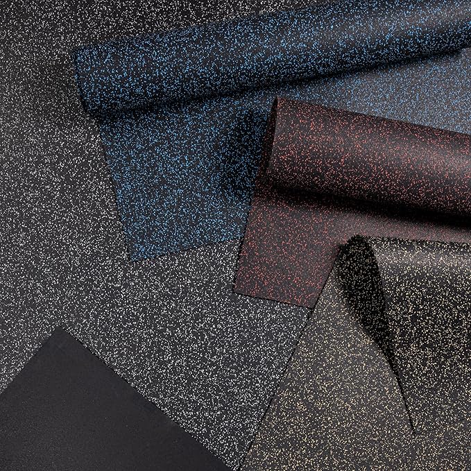 Playsafer Genaflex Rubber Gym Floor Mat - Heavy Duty Commercial Protective Gym Flooring Roll, 8mm Thick (4' X 20', Black)