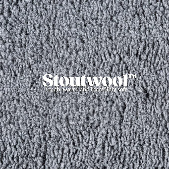 Stoutwool Indestructible Dog Bed - Fluffy Chew Proof Dog Crate Pad - Tough Kennel Pad for Aggressive Chewers - Washable, Ideal for Jumbo Breeds & Fits 54-Inch Crate - 53"x35", Charcoal