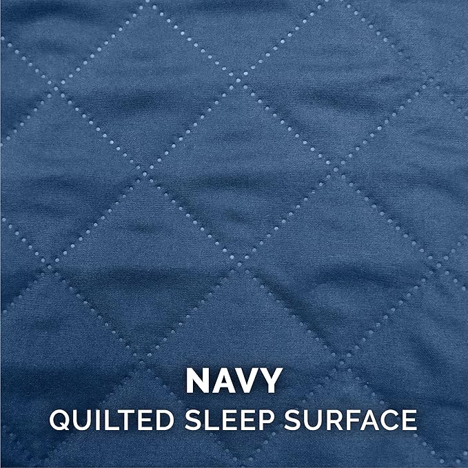Furhaven Cooling Gel Dog Bed for Large Dogs w/ Removable Bolsters & Washable Cover, For Dogs Up to 125 lbs - Quilted Sofa - Navy (Blue), Jumbo Plus/XXL