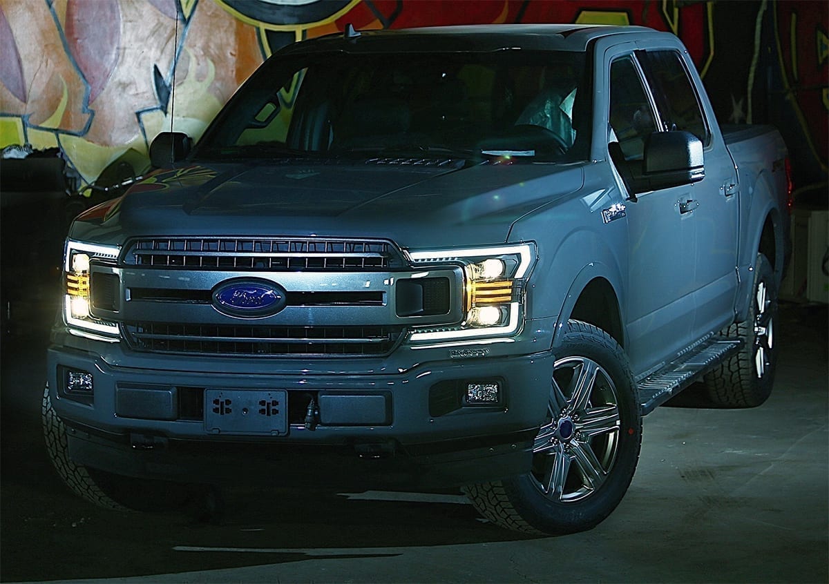 AlphaRex 18-20 Ford F150 LUXX-Series LED Projector Headlights Black
