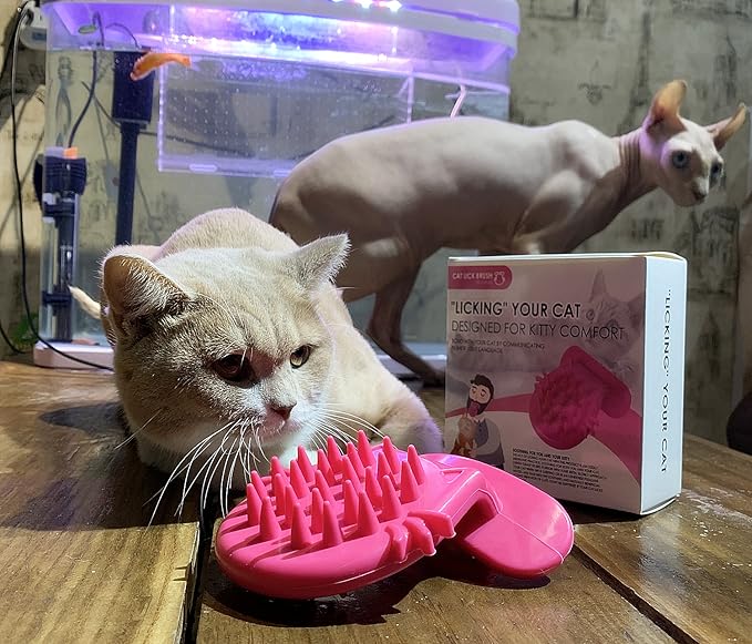 Cat Brush Shedding Grooming, Soft Massage Cat Tongue Brush, Licking Your Cat Like a Mama Cat to Comfort, Surprise Pet Gifts