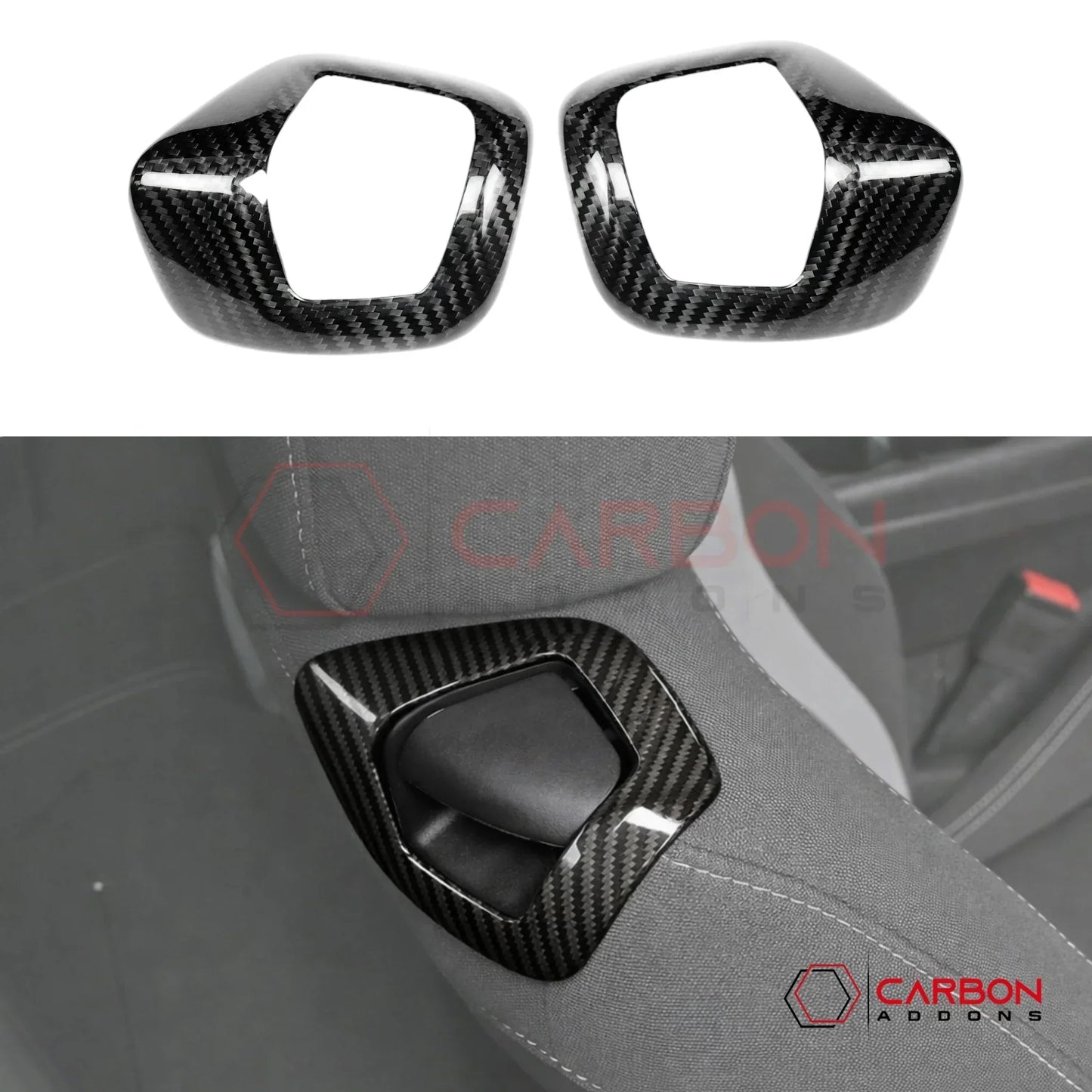 2016–2024 Chevrolet Camaro Real Carbon Fiber Seat Release Lever Trim & Handle Covers