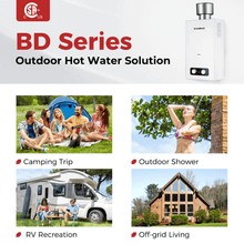 Load image into Gallery viewer, Camplux BD264C Tankless Propane Water Heater With Rain Cap