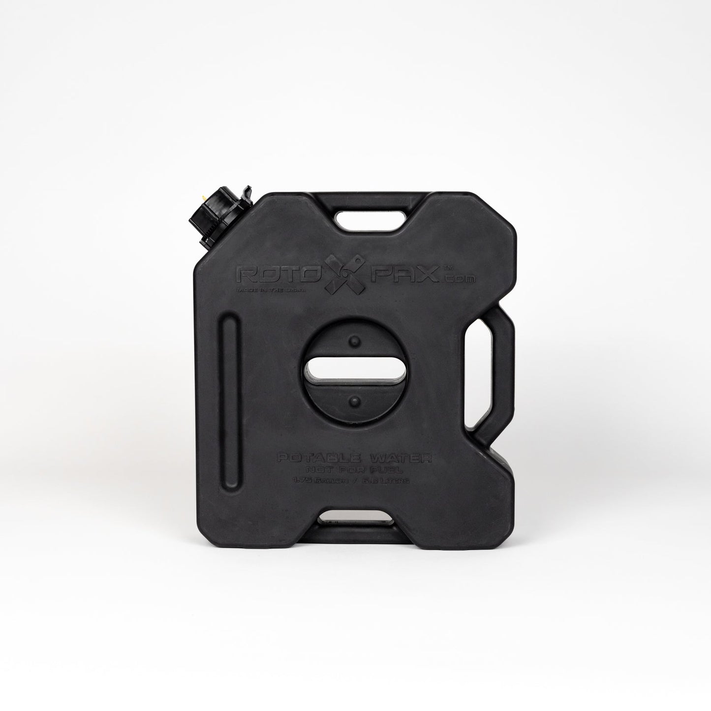 RotopaX 1.75 Gallon Black Water Container for safe and convenient water storage.