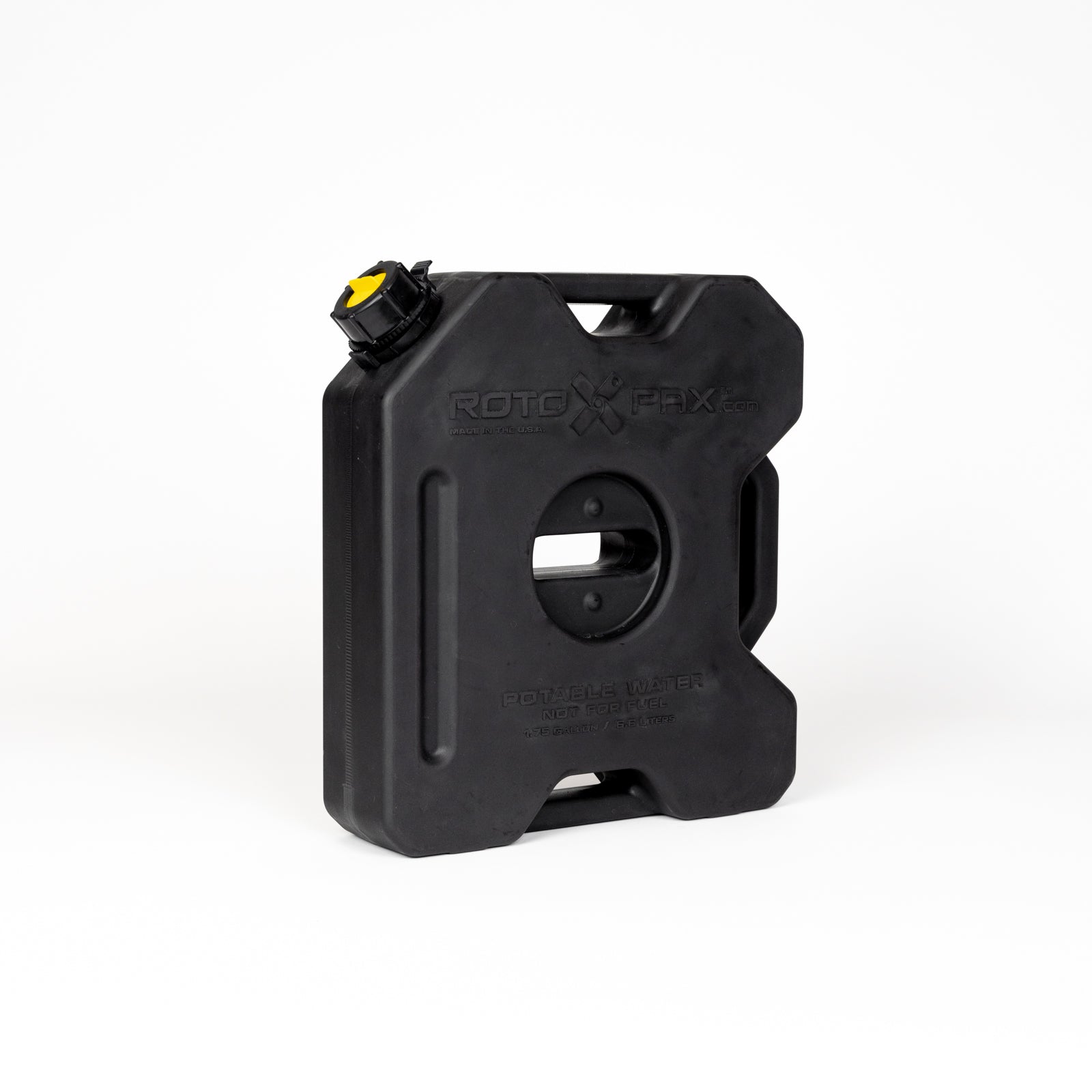 RotopaX 1.75 Gallon Water Black container showing its sturdy design and BPA-free material.
