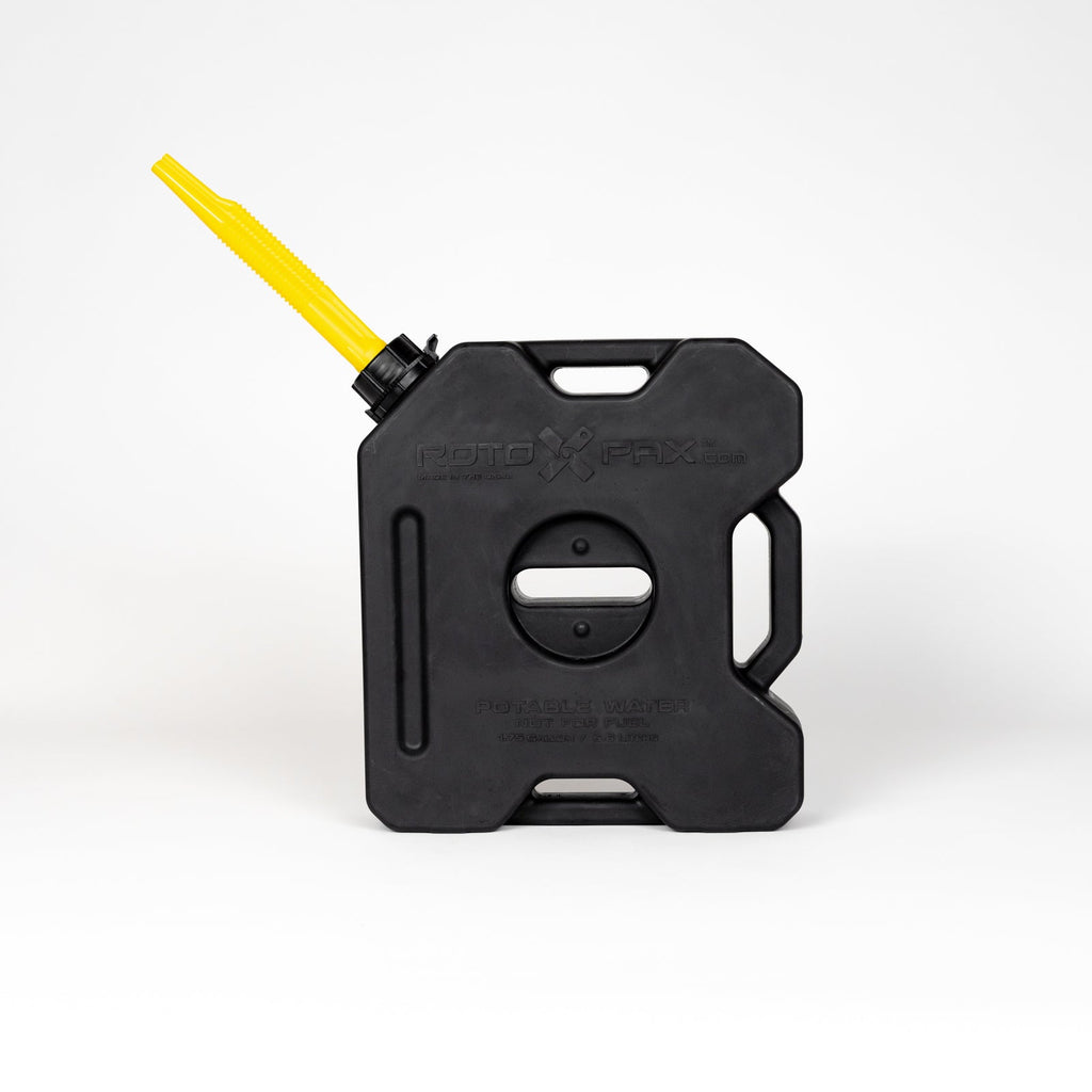 RotopaX 1.75 Gallon Water Black in a camping setup, demonstrating its compatibility with various mounts.