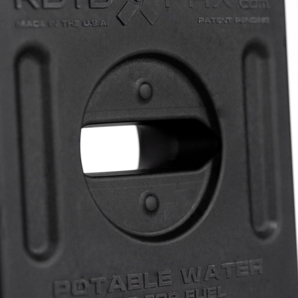 1 Gallon Black Water Container by RotopaX for camping and outdoor activities, featuring a durable, leak-proof design.