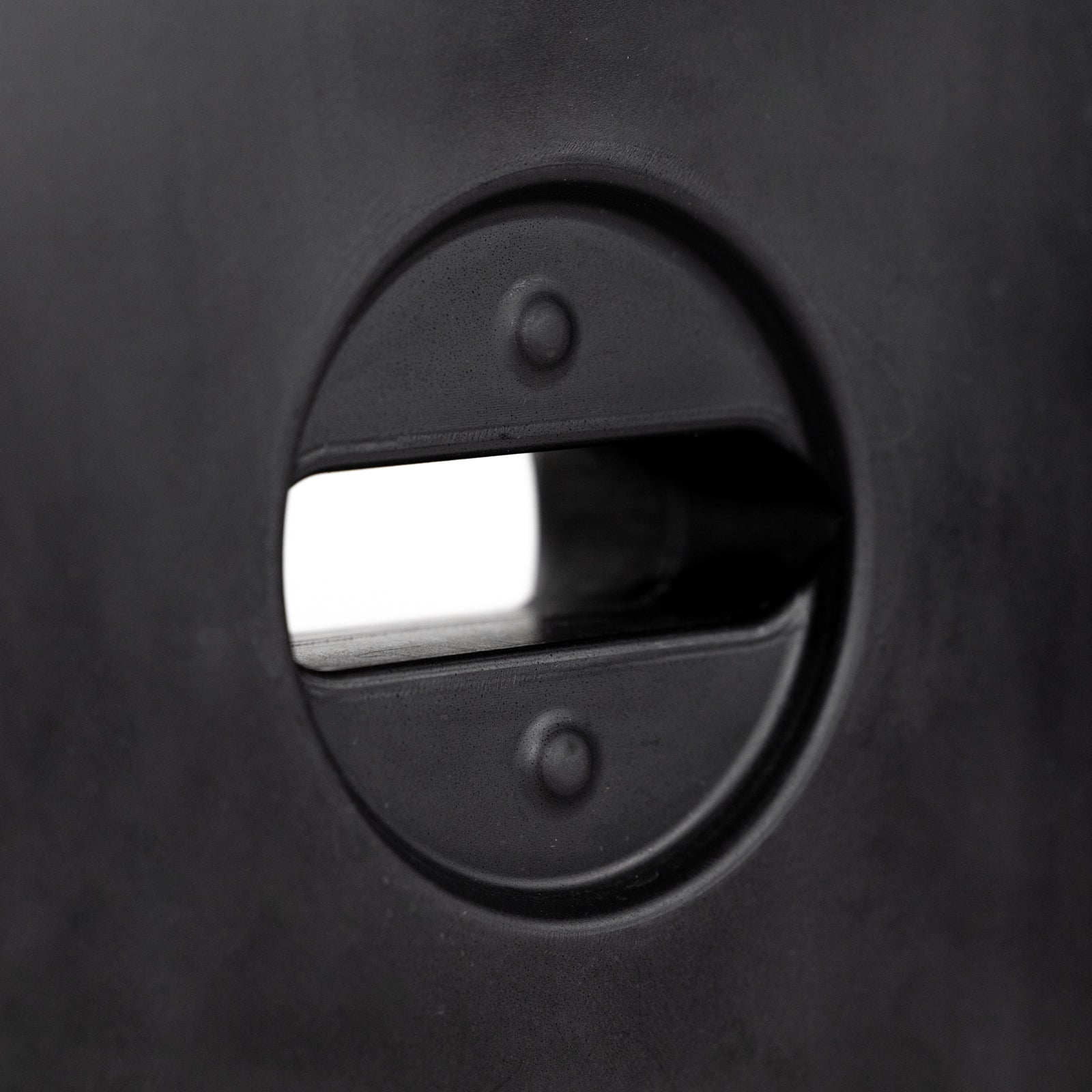 Detail of the opening on the 2 Gallon Water GEN2 Black container by RotopaX, showcasing the innovative design for easy filling.