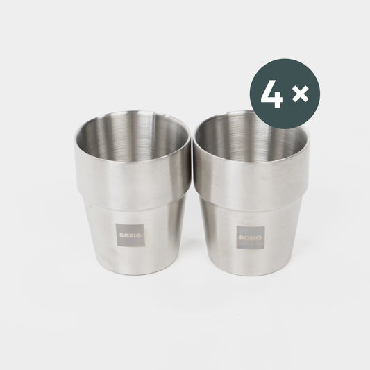 BOXIO CUP I Set of four stackable stainless steel cups