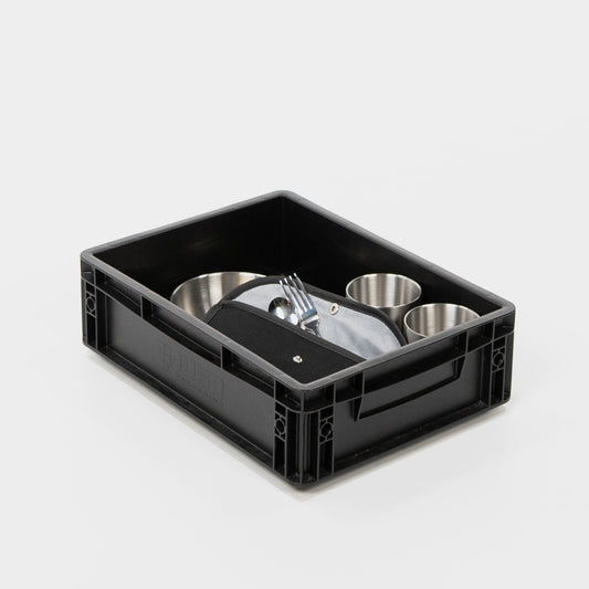 BOXIO COOK UP I Eurobox with crockery and cutlery 28 pieces