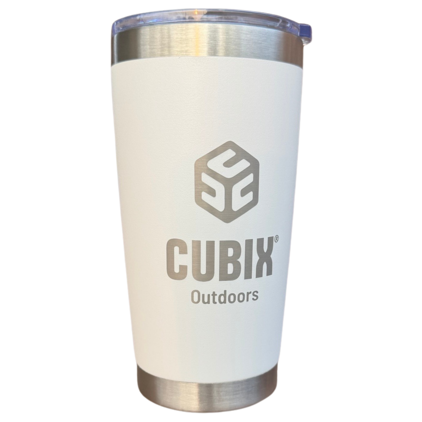Cubix Outdoors 20oz Insulated Tumbler with Sliding Lid — Stainless Steel, Keeps Drinks Hot or Cold