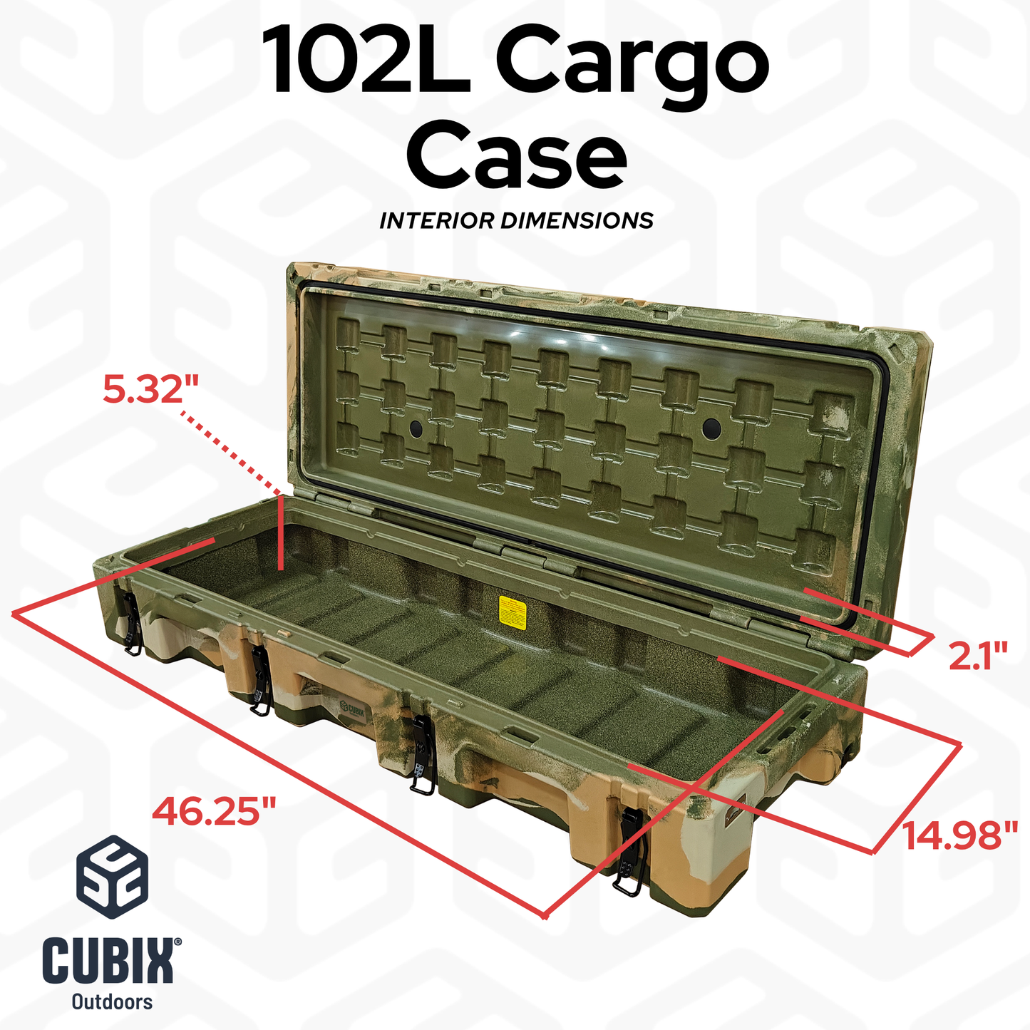 Cubix Outdoors 102L Heavy-Duty Rotomolded Cargo Case — Hunting, Fishing & Gear Storage
