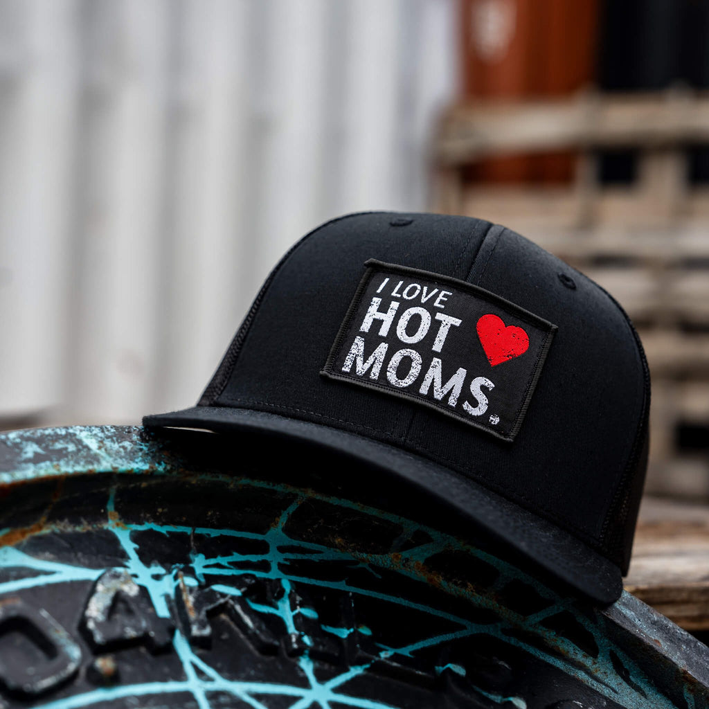 I Love Hot Mom's Patch Snapback Hat
